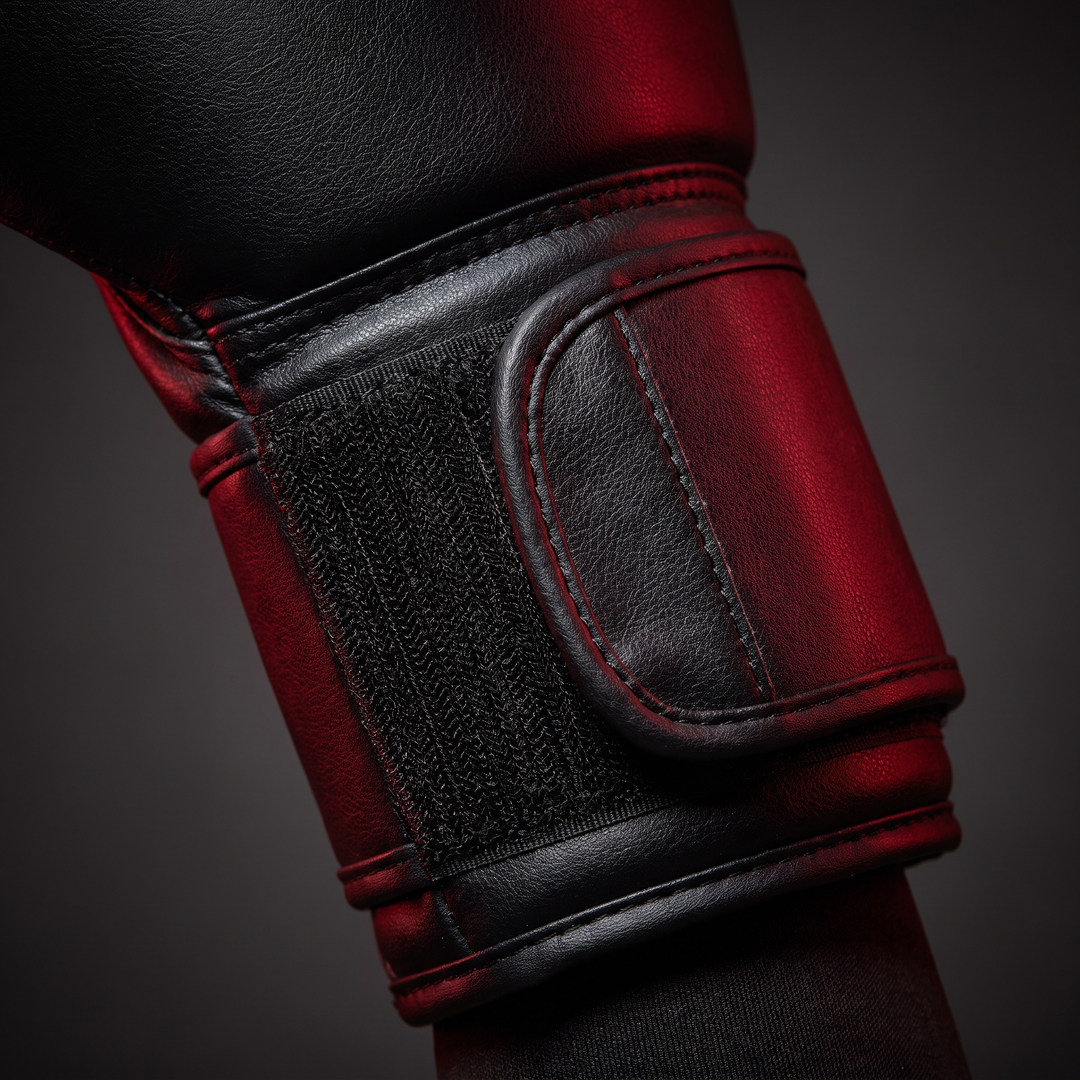 Professional Boxing Gloves Muay Thai Training Gloves MMA Sparring Gloves - wrist strap velcro closure detail