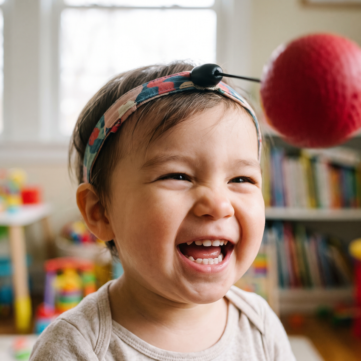 PhysioAthletX Adjustable Boxing Reflex Ball - close up of child&
