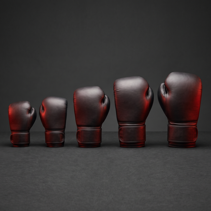 Professional Boxing Gloves Muay Thai Training Gloves MMA Sparring Gloves - 6oz 8oz 10oz 12oz weight size comparison