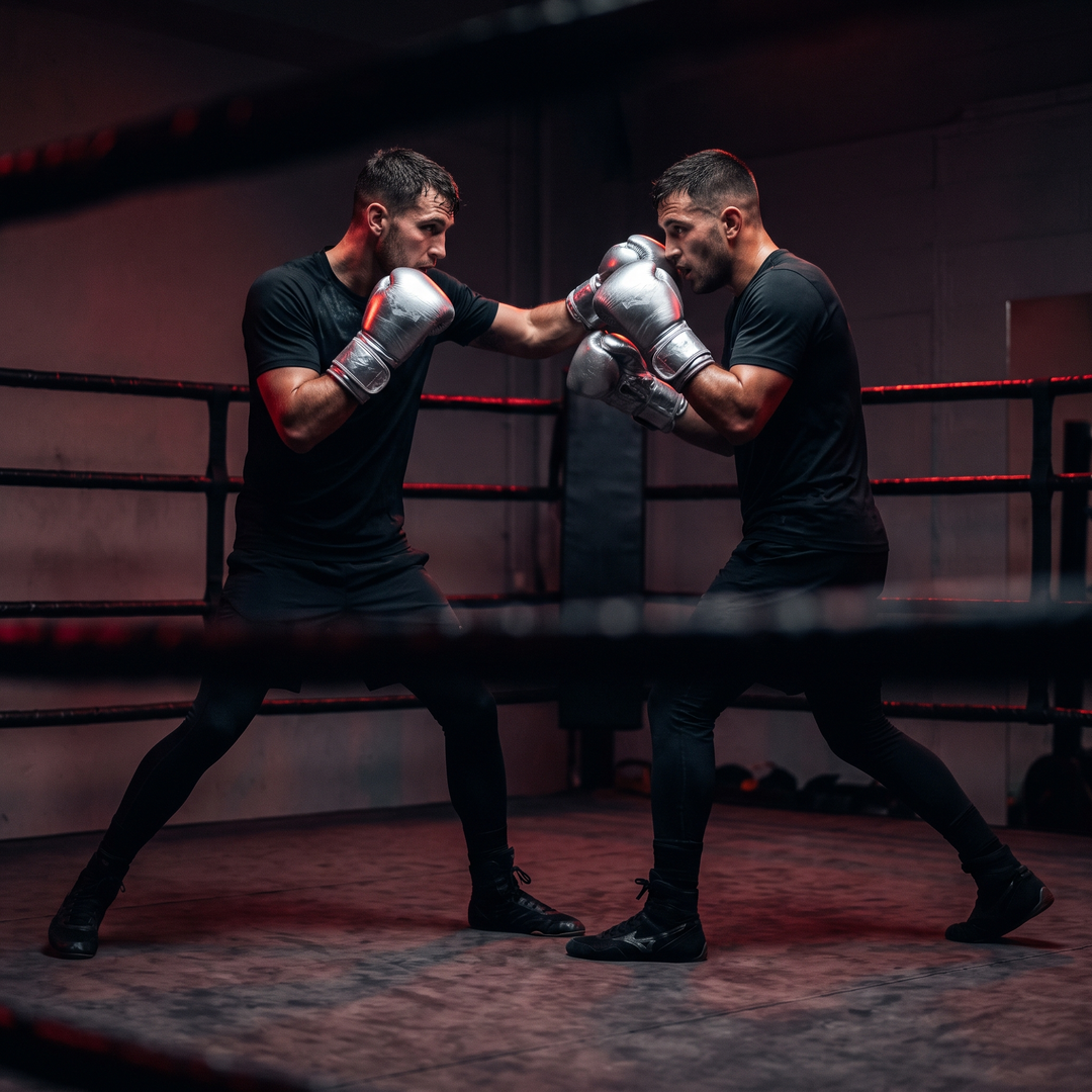 Professional Boxing Gloves Muay Thai Training Gloves MMA Sparring Gloves - Silver sparring lifestyle
