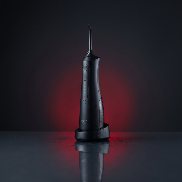 Cordless Water Flosser Oral Irrigator - Black - Charging Dock