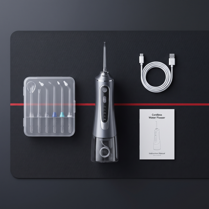 Cordless Water Flosser Oral Irrigator - Complete Kit with Accessories
