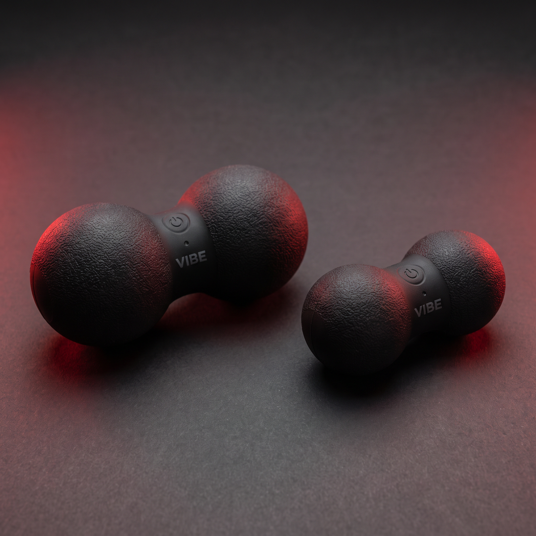 Rechargeable Vibrating Massage Ball Peanut Massager 5 Speed Foam Roller for Muscle Recovery Mobility Fitness Yoga Relaxation Portable - Style A vs Style B Black Size Comparison Alt