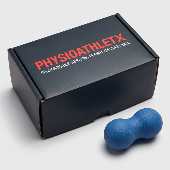 Rechargeable Vibrating Massage Ball Peanut Massager 5 Speed Foam Roller for Muscle Recovery Mobility Fitness Yoga Relaxation Portable - Style B Blue Packaging