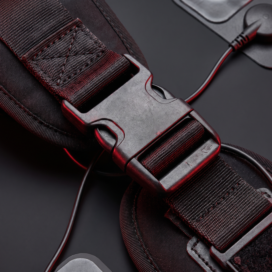 Adjustable Strap Buckle on EMS Muscle Stimulation Device