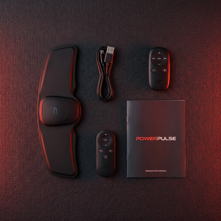 Full Package Contents of EMS Muscle Stimulation and Recovery Device