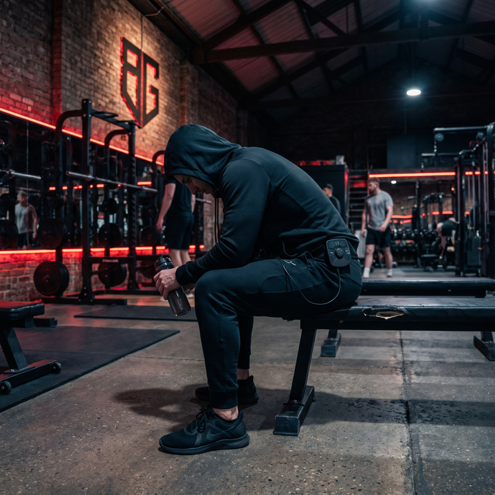 Post-Workout Recovery Session with EMS Muscle Stimulation Device