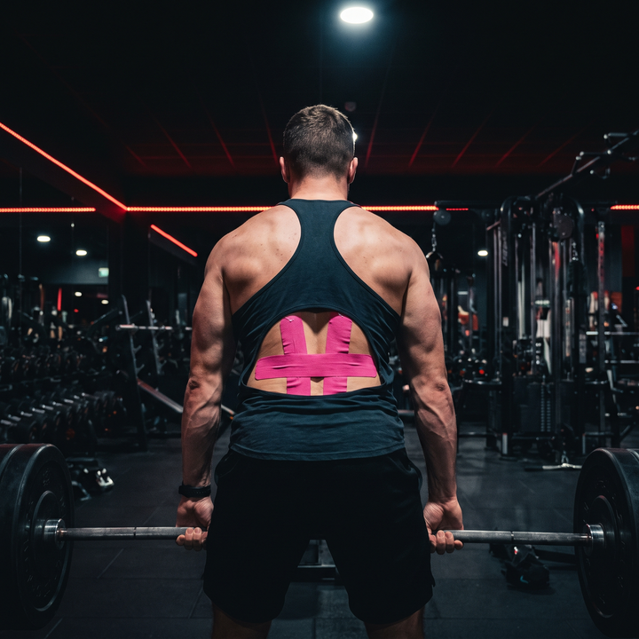Kinesiology Tape Support for Back During Training - Pink
