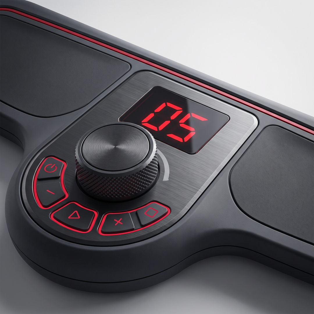 EMS Muscle Stimulation and Relaxation Device - Control Panel and Intensity Settings