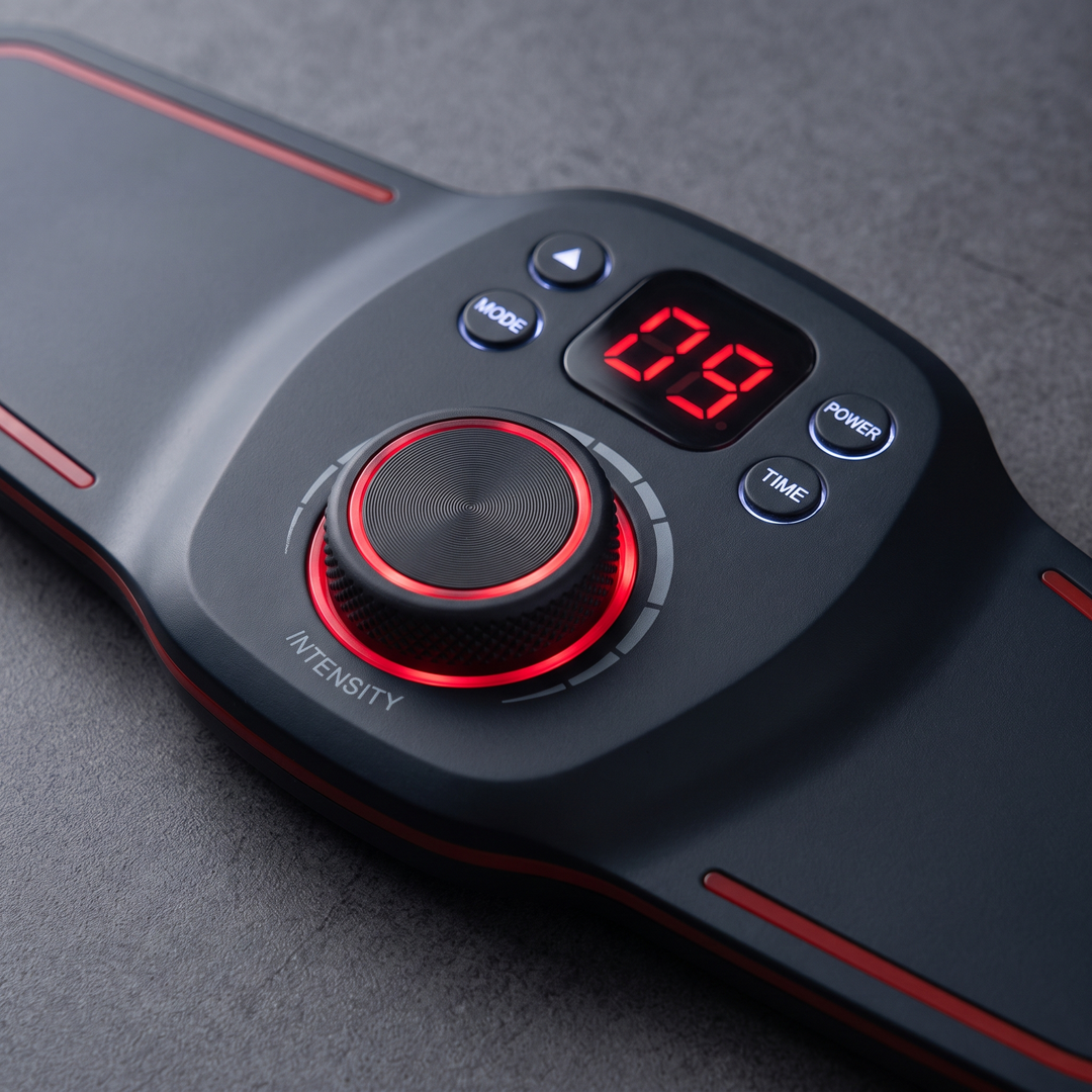 EMS Muscle Stimulation and Relaxation Device - Control Panel and Intensity Settings