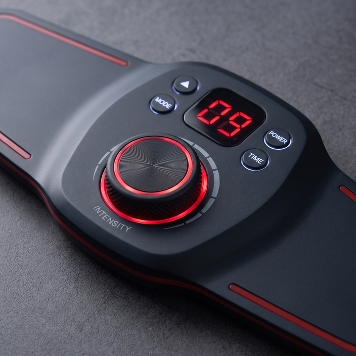 EMS Muscle Stimulation and Relaxation Device - Control Panel and Intensity Settings