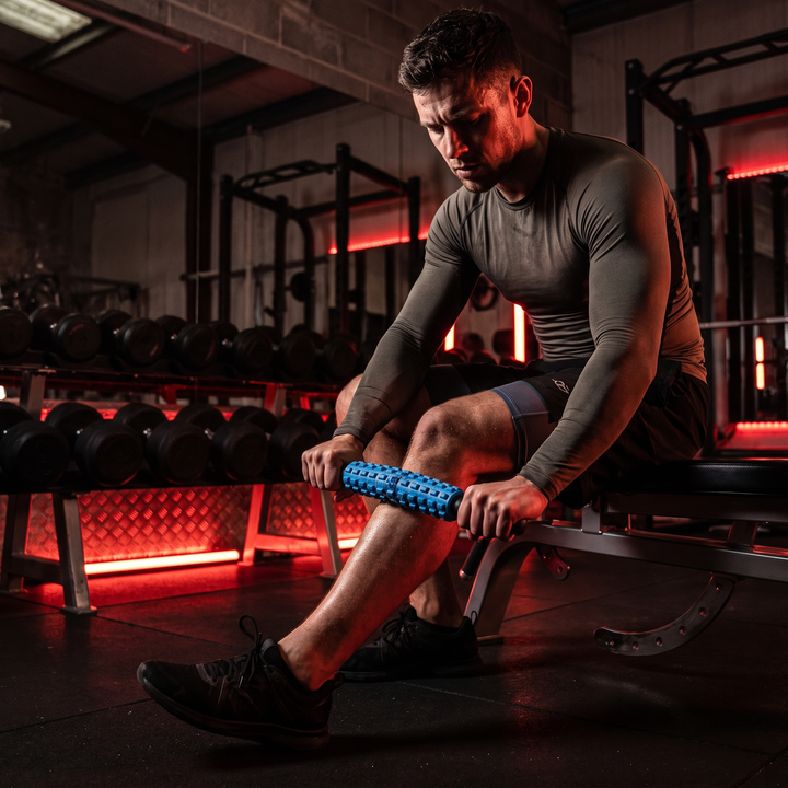Professional Psoas Muscle Massager Deep Tissue Release Tool for Hamstring Thigh Back Calf Tension Relief Trigger Point Massage Stick Home Gym Recovery - Blue