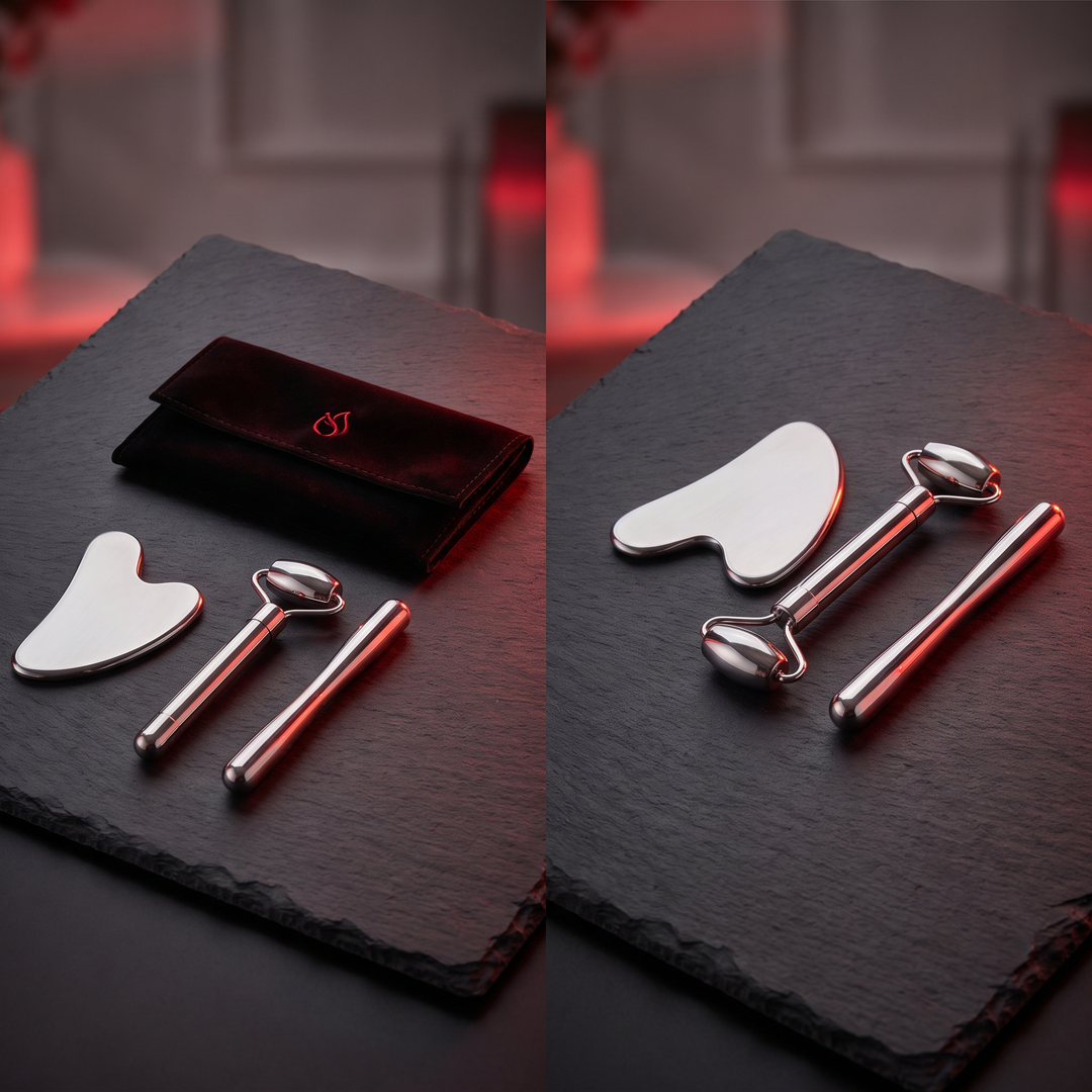 Stainless Steel Gua Sha Tool Set - With Bag vs Without Bag Configuration
