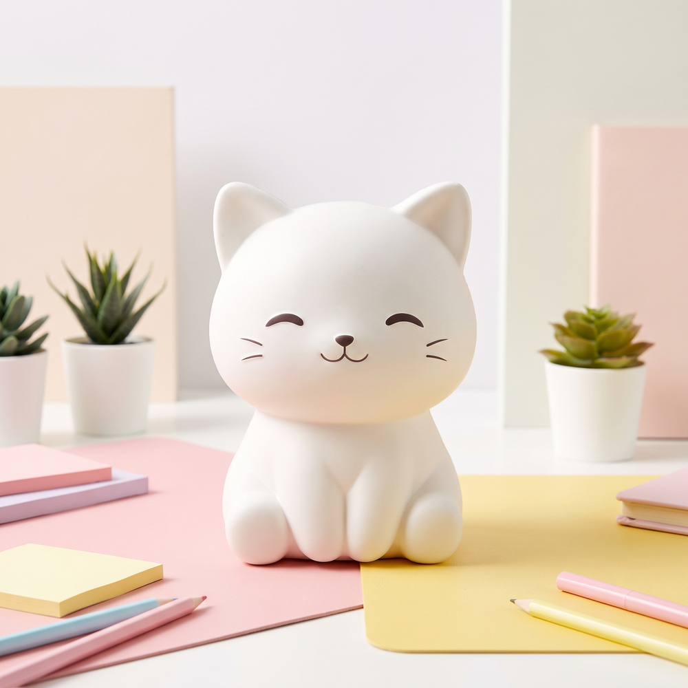 Cat Squishy Stress Relief Fidget Toy - White