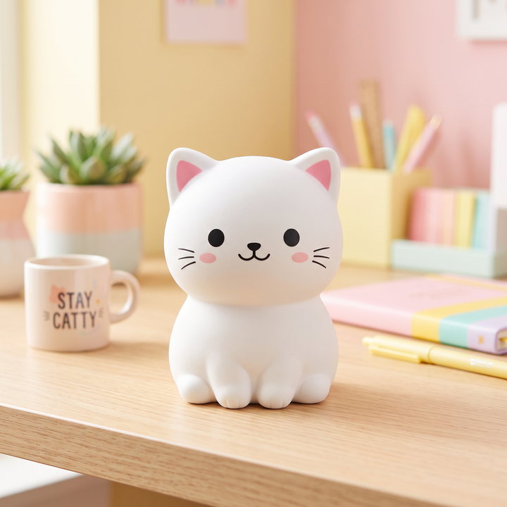 Cat Squishy Stress Relief Fidget Toy - White