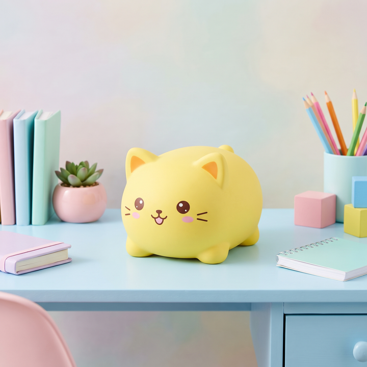 Cat Squishy Stress Relief Fidget Toy - Yellow