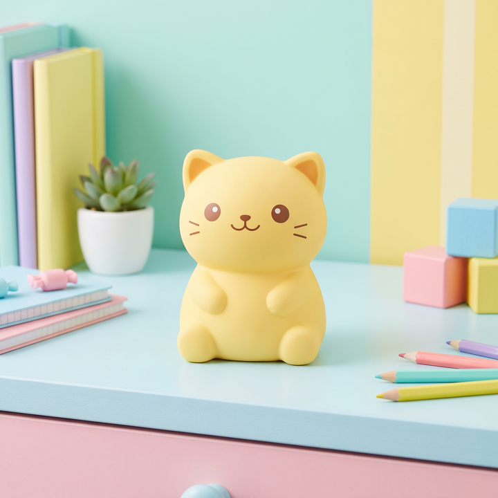 Cat Squishy Stress Relief Fidget Toy - Yellow