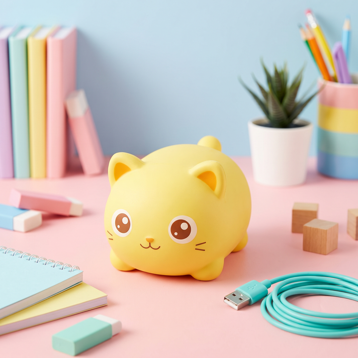 Cat Squishy Stress Relief Fidget Toy - Yellow