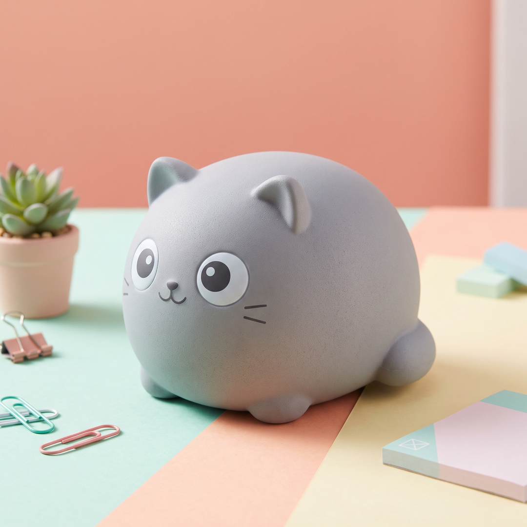 Cat Squishy Stress Relief Fidget Toy - Grey