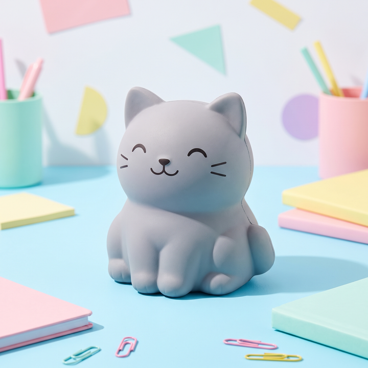 Cat Squishy Stress Relief Fidget Toy - Grey