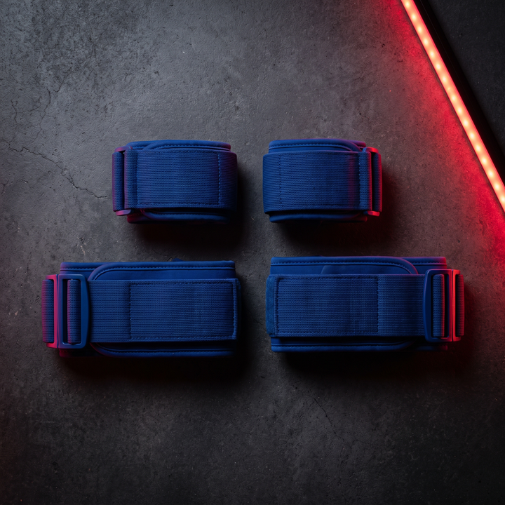 BFR Blood Flow Restriction Training Bands for Strength and Muscle Training - Complete Training Set Blue