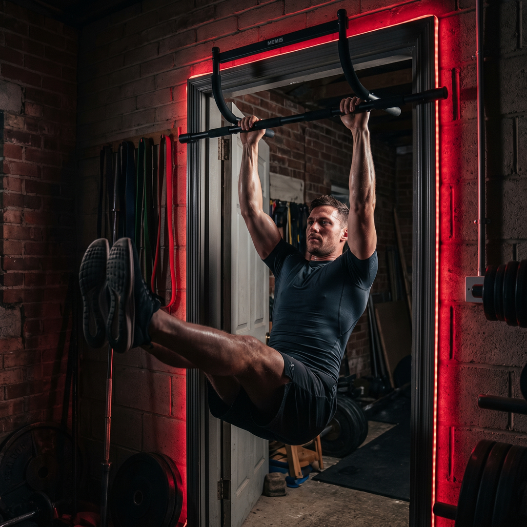 Adjustable Pull Up Bar for Doorway with Level Gauge Chin Up Bar 69-92cm Width Strength Training Home Gym Bar 200KG Capacity