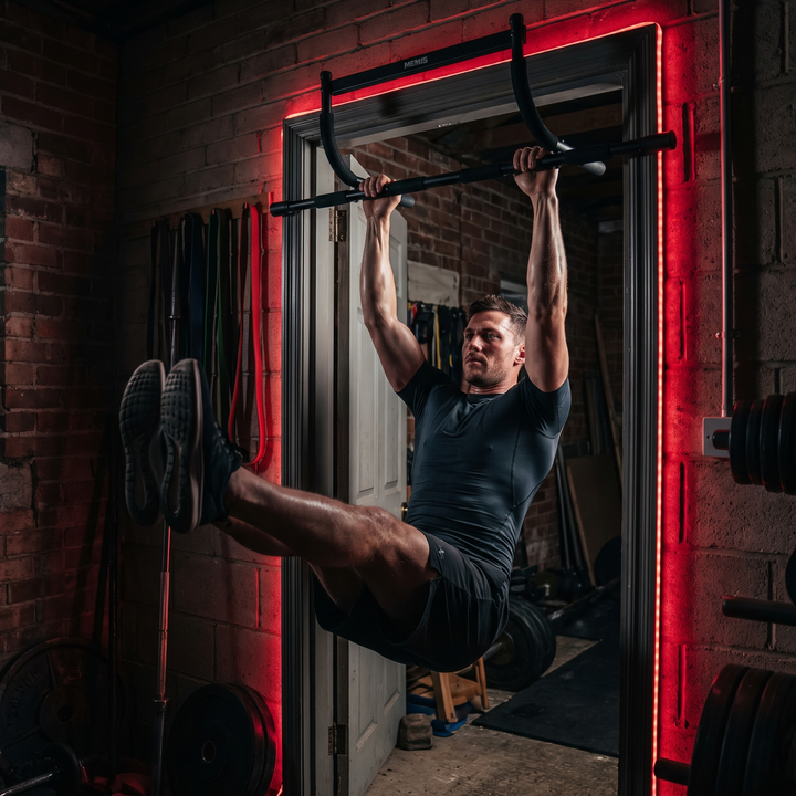 Adjustable Pull Up Bar for Doorway with Level Gauge Chin Up Bar 69-92cm Width Strength Training Home Gym Bar 200KG Capacity