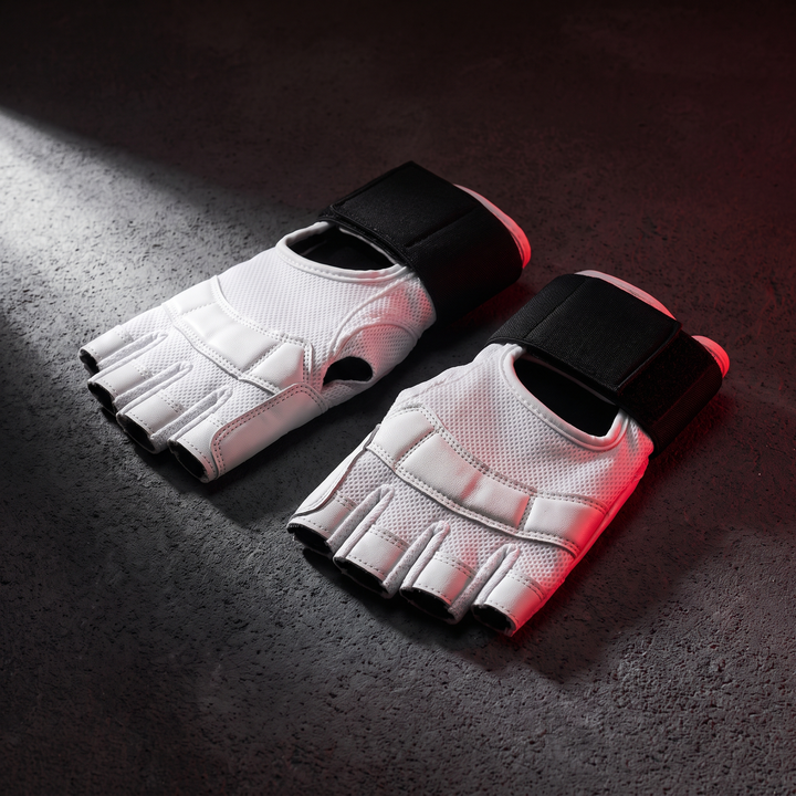 Professional Half Finger Gym Gloves with Wrist Support Non Slip Grip Weight Lifting Gloves for Dumbbell Barbell Pull Up Bar Fitness Training Men Women - White