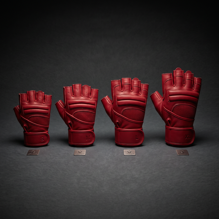 Professional Gym Training Gloves for Men Women Weightlifting Gloves Wrist Palm Hand Protector Fitness Workout Gloves for Home Gym Strength Training - Style A Red