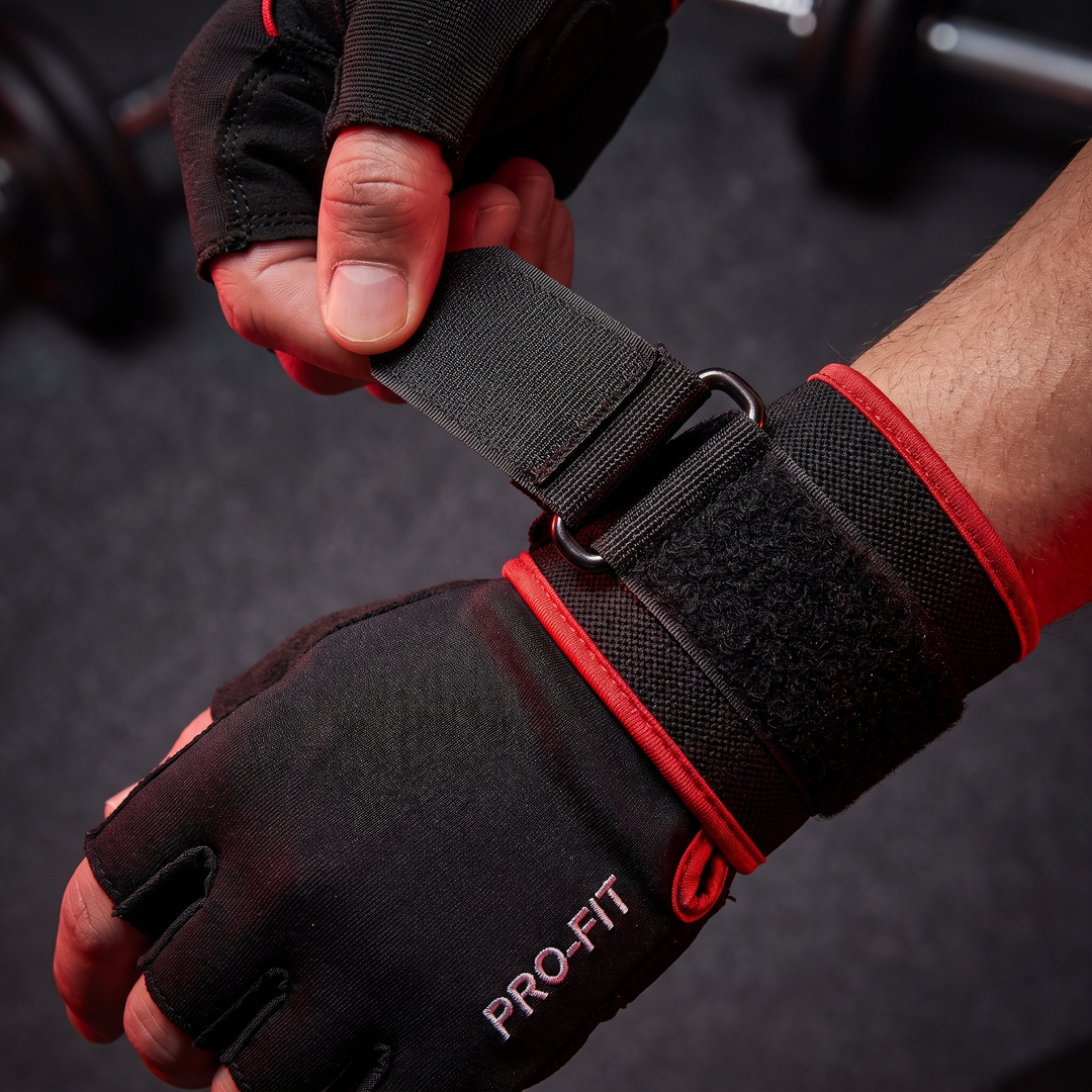 Professional Half Finger Gym Gloves with Wrist Support Non Slip Grip Weight Lifting Gloves for Dumbbell Barbell Pull Up Bar Fitness Training Men Women - Black