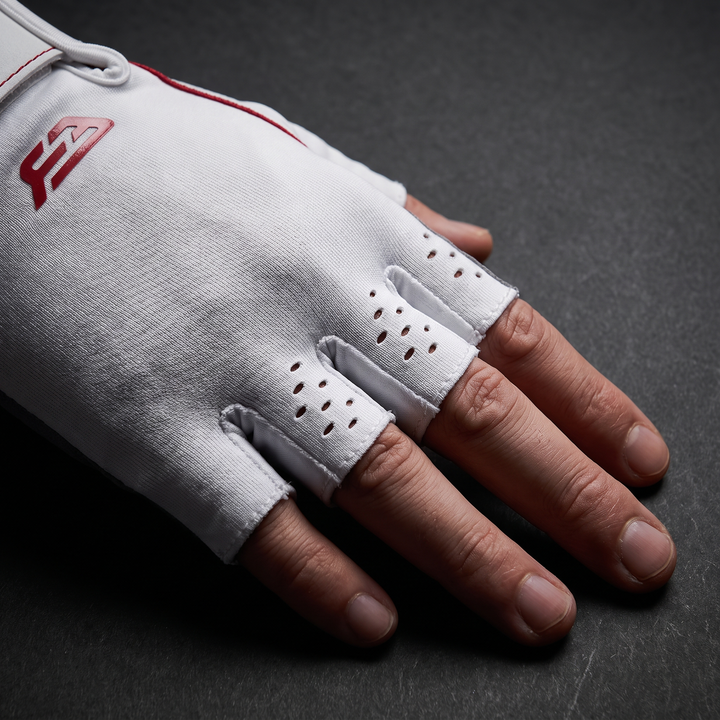 Professional Half Finger Gym Gloves with Wrist Support Non Slip Grip Weight Lifting Gloves for Dumbbell Barbell Pull Up Bar Fitness Training Men Women - White