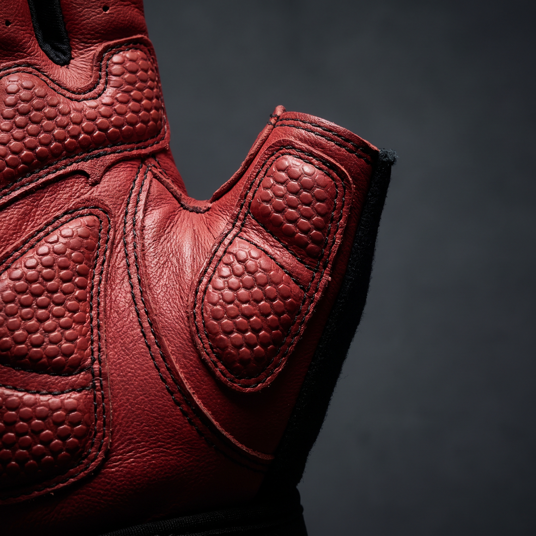 Professional Gym Training Gloves for Men Women Weightlifting Gloves Wrist Palm Hand Protector Fitness Workout Gloves for Home Gym Strength Training - Style B Red