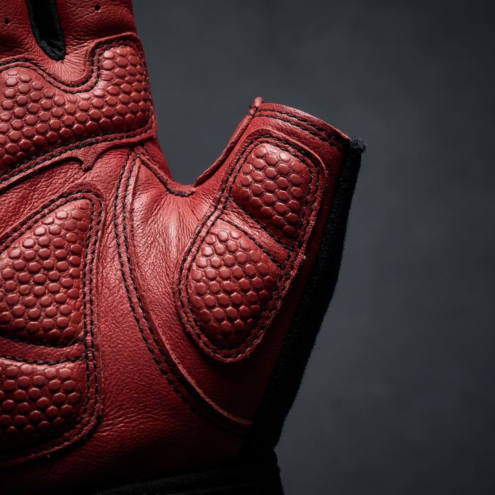 Professional Gym Training Gloves for Men Women Weightlifting Gloves Wrist Palm Hand Protector Fitness Workout Gloves for Home Gym Strength Training - Style B Red