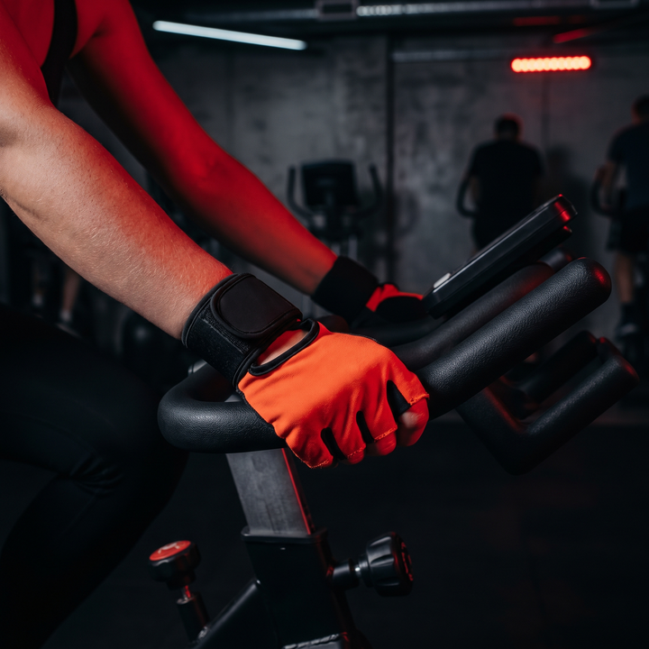 Professional Half Finger Gym Gloves with Wrist Support Non Slip Grip Weight Lifting Gloves for Dumbbell Barbell Pull Up Bar Fitness Training Men Women - Orange