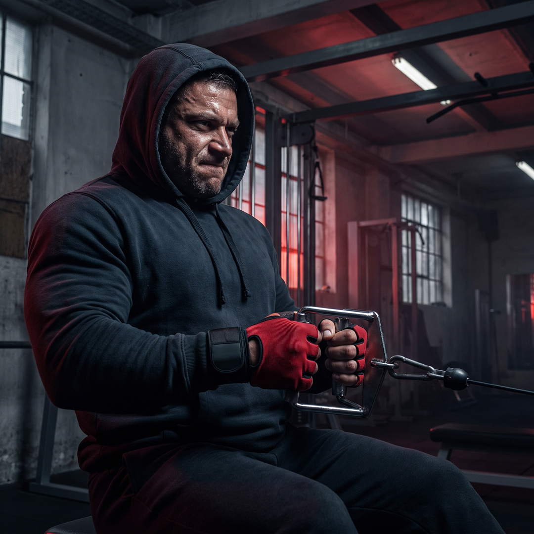 Professional Gym Training Gloves for Men Women Weightlifting Gloves Wrist Palm Hand Protector Fitness Workout Gloves for Home Gym Strength Training - Style B Red