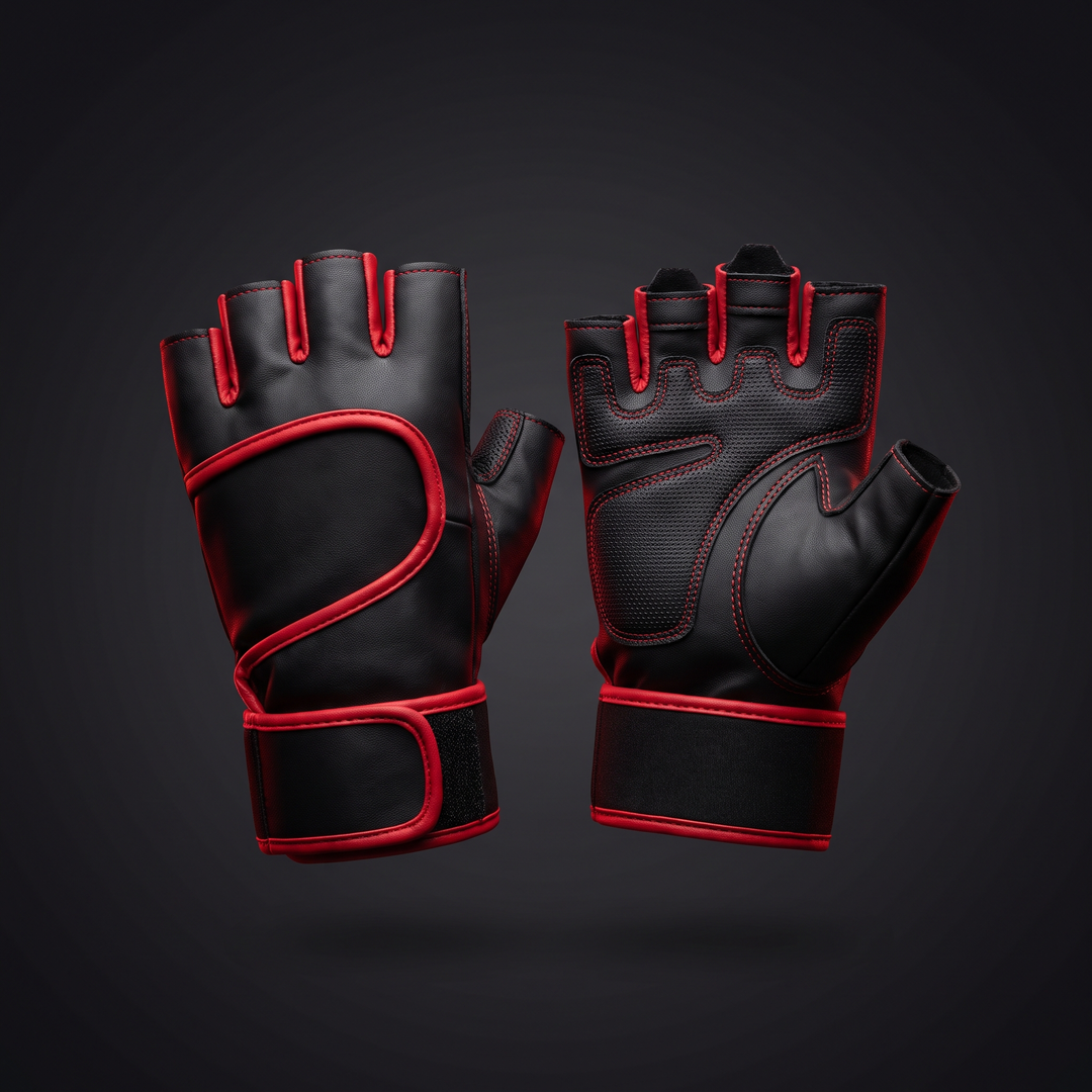 Professional Gym Training Gloves for Men Women Weightlifting Gloves Wrist Palm Hand Protector Fitness Workout Gloves for Home Gym Strength Training - Style B Black