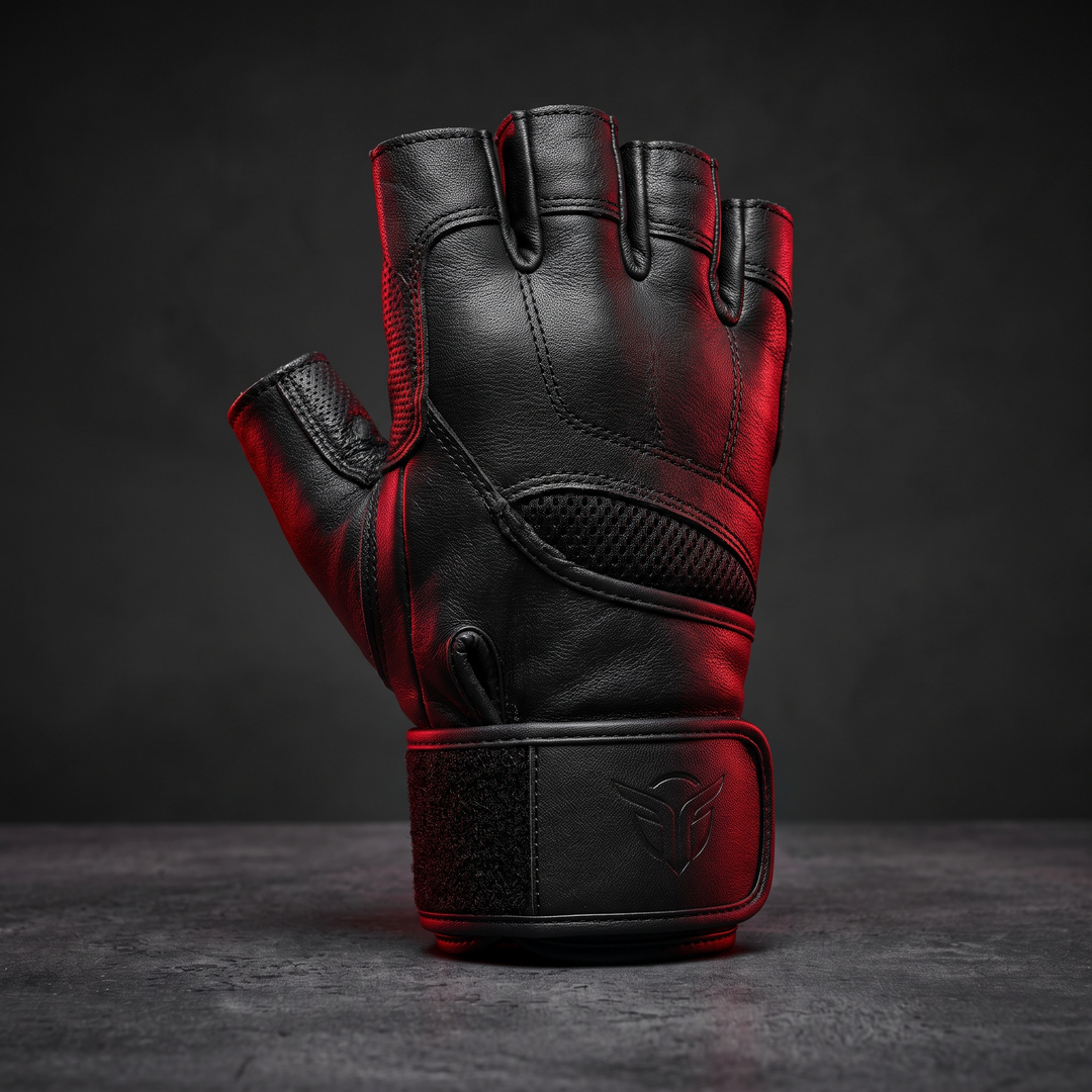 Professional Half Finger Gym Gloves with Wrist Support Non Slip Grip Weight Lifting Gloves for Dumbbell Barbell Pull Up Bar Fitness Training Men Women - Black