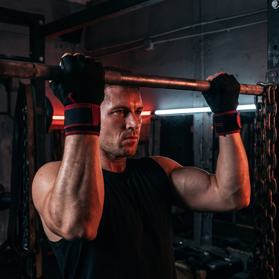 Professional Gym Training Gloves for Men Women Weightlifting Gloves Wrist Palm Hand Protector Fitness Workout Gloves for Home Gym Strength Training - Style B Black