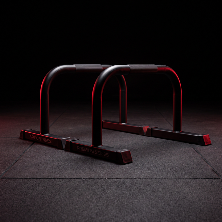 Professional Parallel Bars Push Up Handstand Bars Wooden Steel Grip Antiskid Bracket Rack for Muscle Strength Training Home Gym Workout Exercise Equipment - Style 2 Black Hero