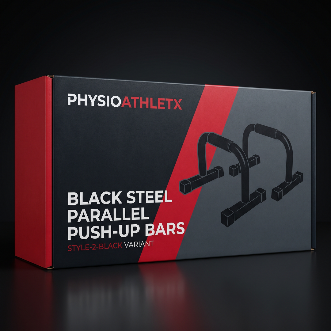 Professional Parallel Bars Push Up Handstand Bars Wooden Steel Grip Antiskid Bracket Rack for Muscle Strength Training Home Gym Workout Exercise Equipment - Style 2 Black Packaging