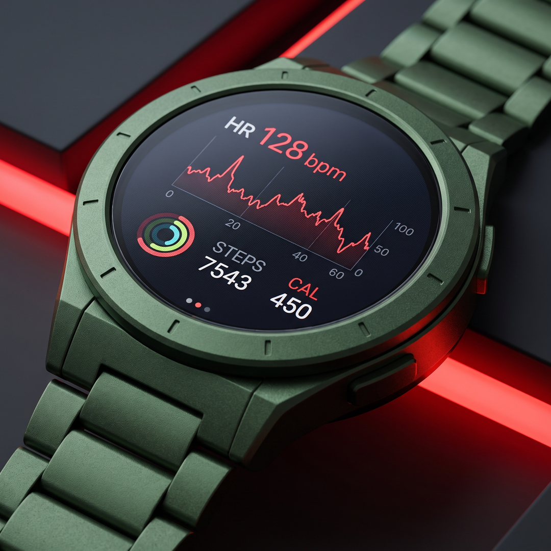 Smart Watch with Bluetooth Call Heart Rate Sleep Monitor Fitness Tracker Waterproof Smartwatch for Men Women Steel Wristband Activity Watch - Green