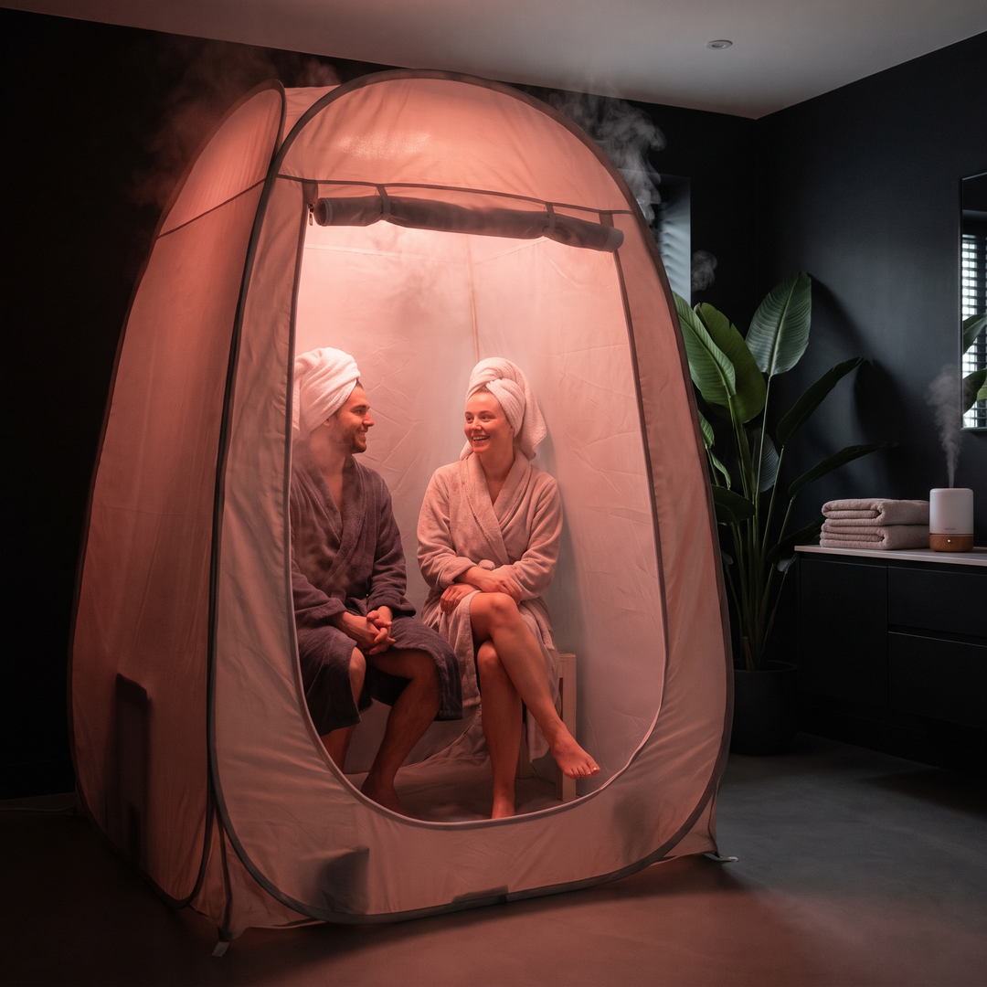 Portable Steam Sauna Tent with Red Light Panel 2 Person Home Spa Sauna with 1500W Steam Generator 4L Capacity Relaxation Recovery Wellness