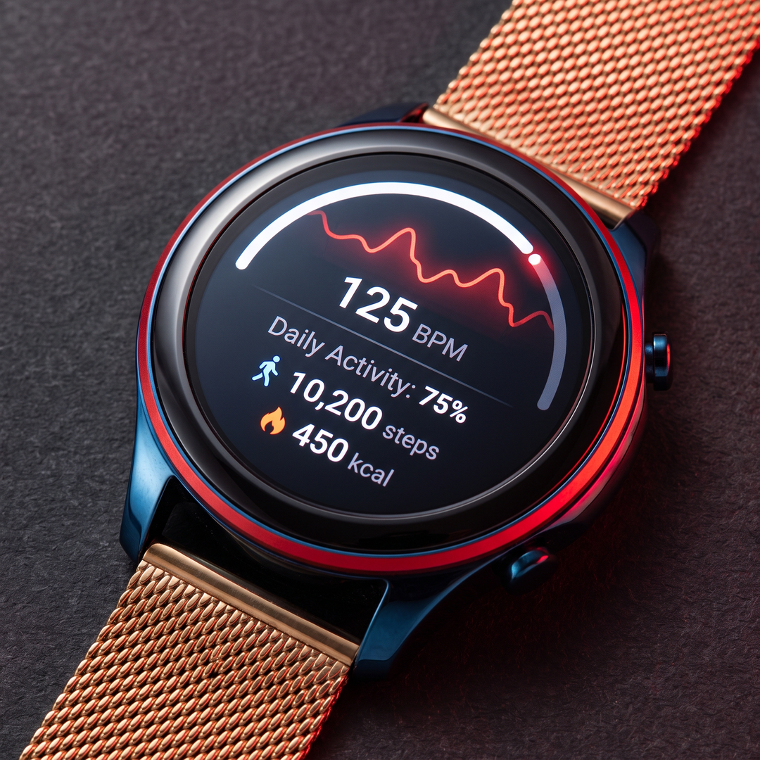Smart Watch with Bluetooth Call Heart Rate Sleep Monitor Fitness Tracker Waterproof Smartwatch for Men Women Steel Wristband Activity Watch - Blue Red Gold