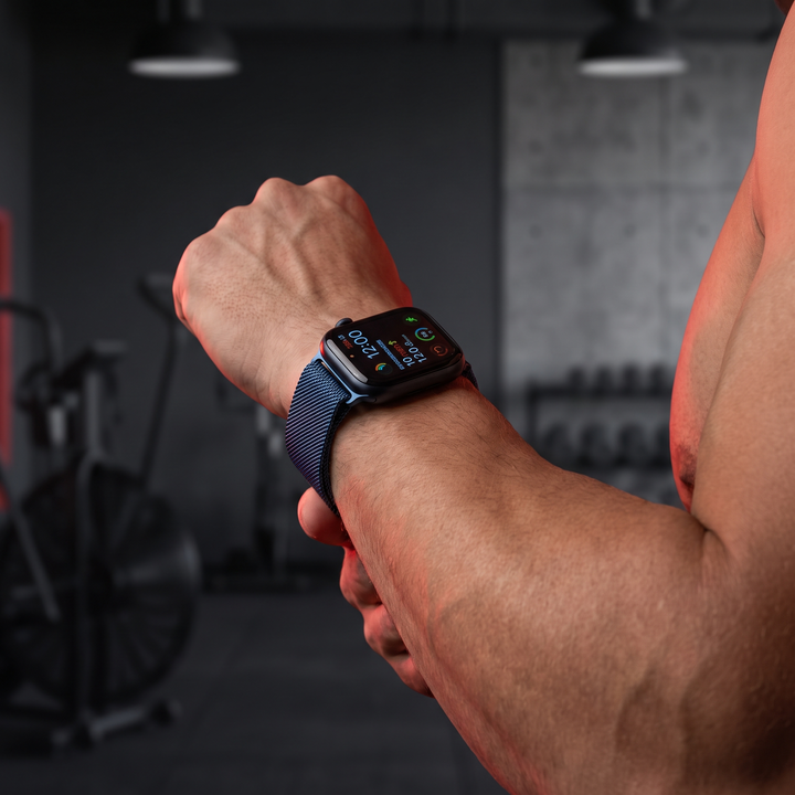 Smart Watch with Bluetooth Call Heart Rate Sleep Monitor Fitness Tracker Waterproof Smartwatch for Men Women Steel Wristband Activity Watch - Black and Blue