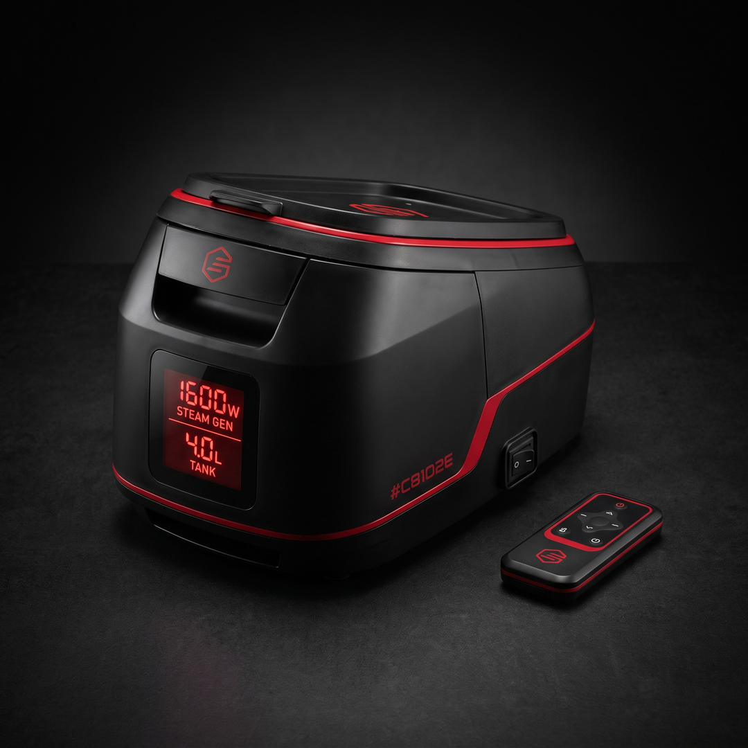 Portable Steam Sauna Tent Home Spa Sauna Box with 1600W Steamer 4L Water Tank Remote Control Adjustable Height Personal Sauna for Relaxation Recovery - Black With Red Light