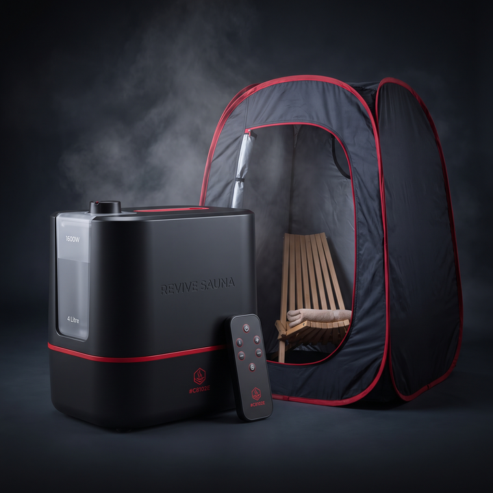 Portable Steam Sauna Tent Home Spa Sauna Box with 1600W Steamer 4L Water Tank Remote Control Adjustable Height Personal Sauna for Relaxation Recovery - Black With Chair