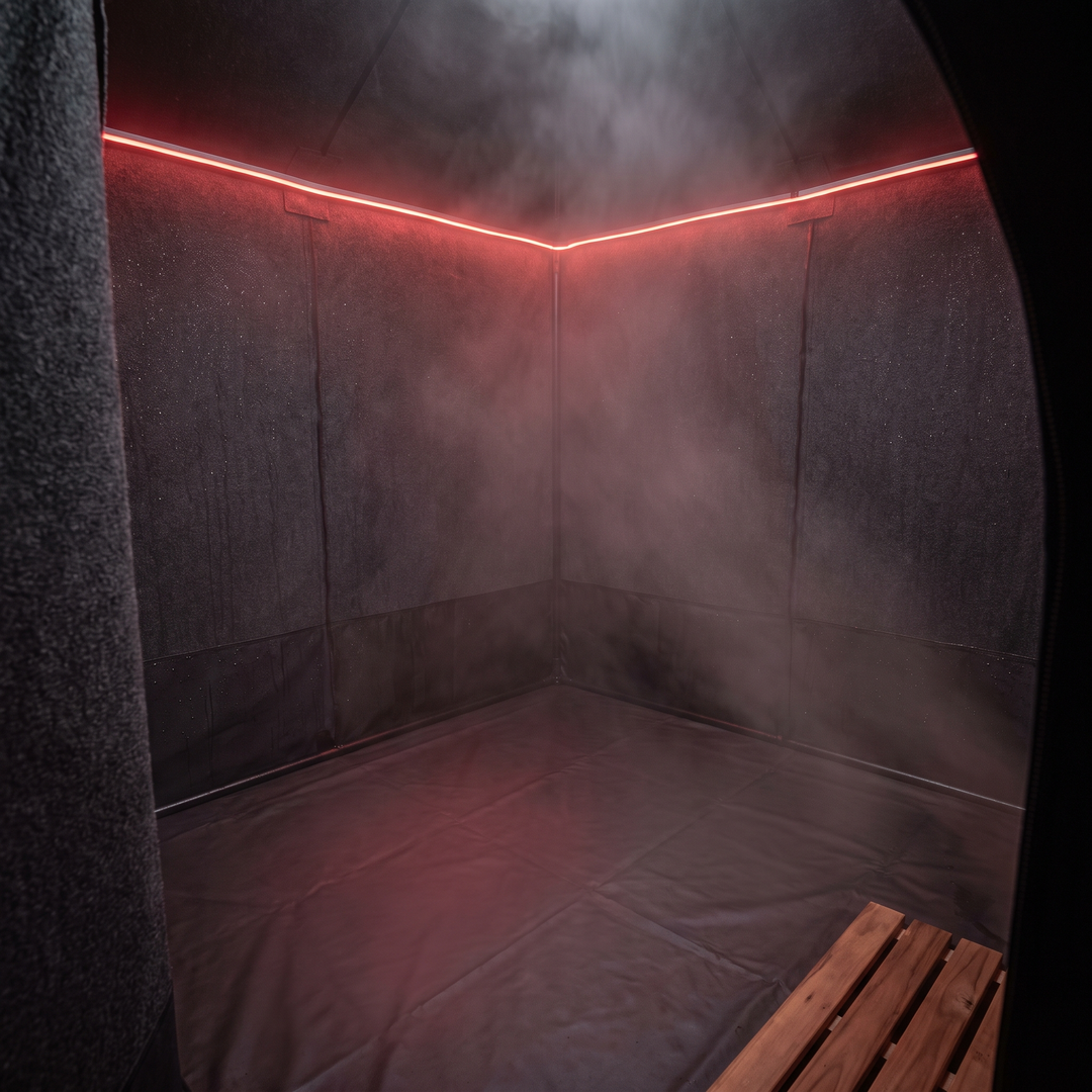 Portable Steam Sauna Tent Home Spa Sauna Box with 1600W Steamer 4L Water Tank Remote Control Adjustable Height Personal Sauna for Relaxation Recovery - Black Without Chair