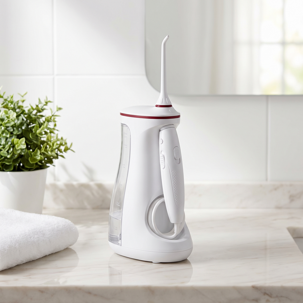 Professional Water Flosser Oral Irrigator 600ml Tank Dental Floss Teeth Cleaning Device 4 Jet Tips with Travel Bag Teeth Whitening Oral Care Home Daily Use