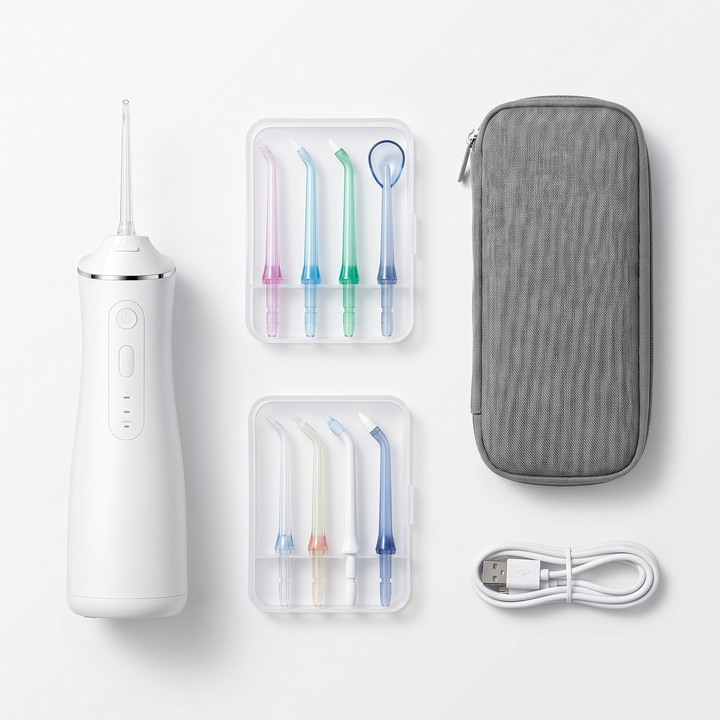 Professional Water Flosser Oral Irrigator 600ml Tank Dental Floss Teeth Cleaning Device 4 Jet Tips with Travel Bag Teeth Whitening Oral Care Home Daily Use