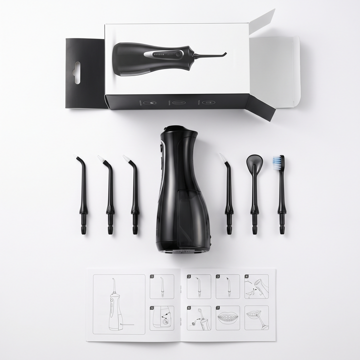 Professional Water Flosser Oral Irrigator 600ml High Pressure Deep Clean Teeth Whitening Gum Care with 7 Nozzle Tips Home Dental Hygiene